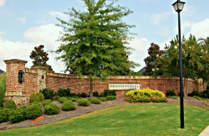 Beautilful entrance to Brandon Hall Subdivision Real Estate for Sale Cumming GA 30041 built by Tom Sharp