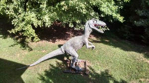 Dinosaur on the yard of home for sale in Cumming GA 